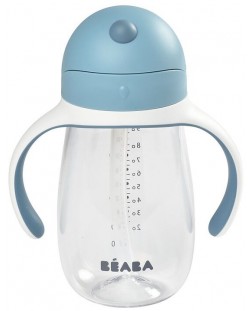 Неразливаща чаша със сламка Beaba - 300 ml, Windy Blue