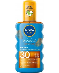 Nivea Sun Слънцезащитно олио Protect & Bronze, SPF30, 200 ml