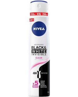 Nivea Спрей дезодорант Black & White, Clear, 250 ml