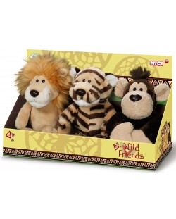 Комплект плюшени играчки Nici Wild Friends - Лъв, Тигър, Маймуна