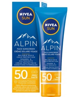 Nivea Sun Слънцезащитен крем за лице Alpin, SPF50, 50 ml