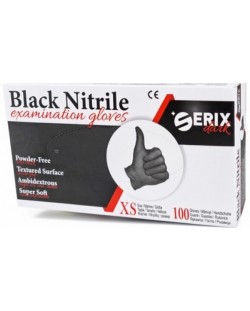 Dark Нитрилни ръкавици, черни, размер XS, 100 броя, Serix