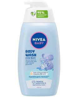 Nivea Baby Нежен душ гел за тяло Mild Bath, 450 ml