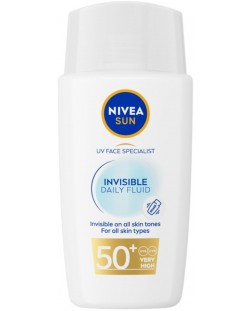 Nivea Sun Слънцезащитен флуид за лице Invisible Daily, SPF50+, 40 ml