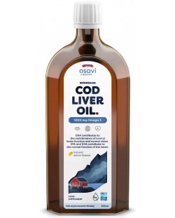 Norwegian Cod Liver Oil, 1000 mg, лимон, 500 ml, Osavi