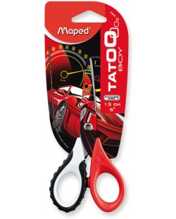 Ножици Maped - Tatoo Inovation, 13 cm, червена