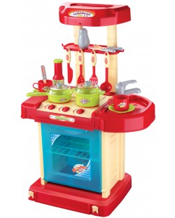 Игрален комплект Buba My Kitchen - Детска кухня, червена