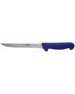 Нож за филетиране JMB - H1-Grip, твърдо острие, 17.5 cm, син