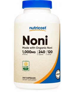 Noni, 240 капсули, Nutricost