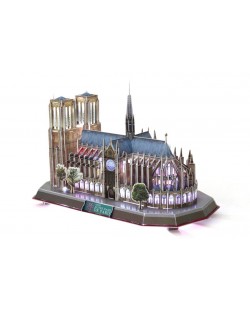 3D Пъзел Cubic Fun от 149 части и LED светлини - Notre Dame de Paris