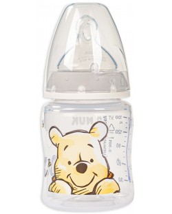 Шише Nuk First Choice - Disney, TC, със силиконов биберон, 150 ml, сиво/мечо