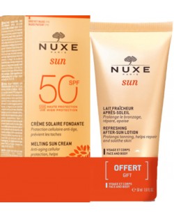 Nuxe Sun Комплект - Лосион за след слънце и Крем за лице, SPF50, 2 х 50 ml (Лимитирано)