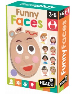 Образователна игра Headu Montessori - Забавни лица