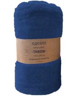 Одеяло Aglika - Coral Fleece, 150 х 200 cm, тъмносиньо