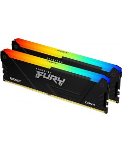 Оперативна памет Kingston - FURY Beast RGB 2, 64GB, DDR4, 3600MHz, черна