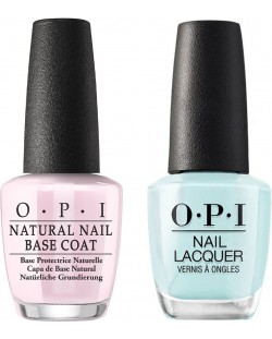 OPI Nail Lacquer Комплект - База за нокти + Лак за нокти, Gelato on my mind™, V33, 2 x 15 ml