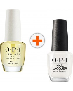 OPI Nail Lacquer & Pro Spa Комплект - Олио за кутикули и Лак за нокти, Funny Bunny™, 14.8 + 15 ml