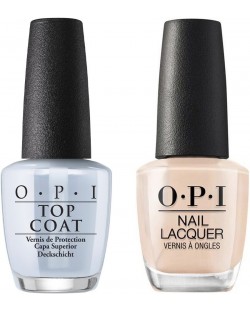 OPI Nail Lacquer Комплект - Топ лак и Лак за нокти, Samoan Sand, P61, 2 x 15 ml