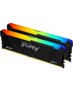 Оперативна памет Kingston - FURY Beast RGB, 16GB, DDR4, 3600MHz