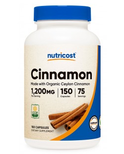 Organic Cinnamon, 150 капсули, Nutricost