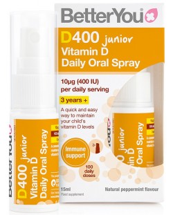 D400 Junior Орален спрей, 15 ml, 100 дневни дози, Better You