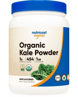 Organic Kale Powder, неовкусен, 454 g, Nutricost