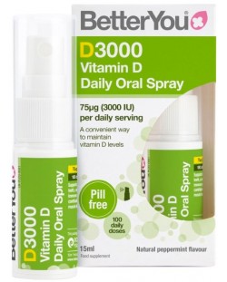 D3000 Орален спрей, 15 ml, 100 дневни дози, Better You