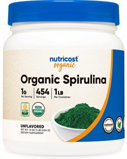 Organic Spirulina, неовкусен, 454 g, Nutricost