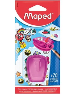 Острилка Maped - Stick Art, с 20 стикера, розова