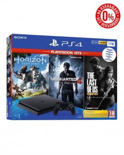 PlayStation 4 Slim 1TB - Hits Bundle + Horizon Zero Dawn + Uncharted 4: A Thief's End + The Last Of Us