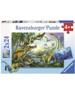 Пъзел Ravensburger 2 в 1 - Динозаври