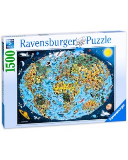 Пъзел Ravensburger от 1500 части - Карта на Земята