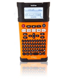 Етикетен принтер Brother - P-Touch PT-E300VP, черен/оранжев