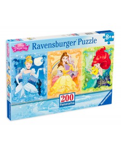 Панорамен пъзел Ravensburger от 200 части - Дисни принцеси