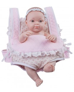 Кукла-бебе Paola Reina Mini Pikolines - С розово кенгуру, момиченце, 32 cm