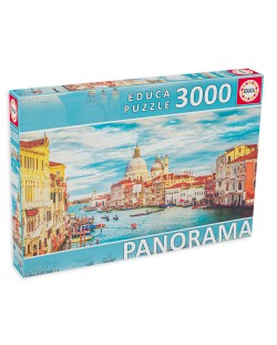 Панорамен пъзел Educa от 3000 части - Гранд канал Венеция