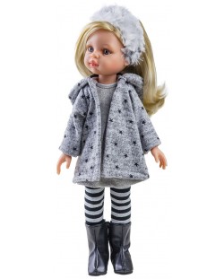 Комплект дрехи за кукла Paola Reina - Палто на звездички, 32 cm
