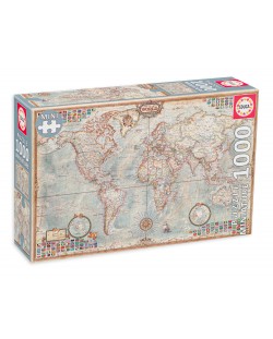 Пъзел Educa от 1000 мини части - Политическа карта на света, миниатюра