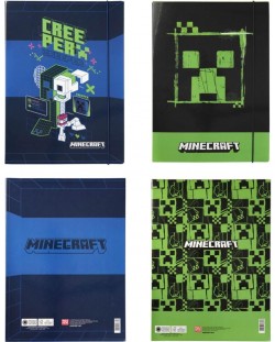 Папка с ластик Panini Minecraft - Neon Green, А4, асортимент