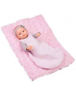 Кукла-бебе Paola Reina Mini Pikolines - С розово спално чувалче и одеяло, момиченце, 32 cm