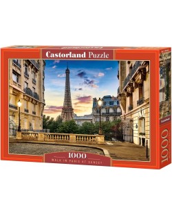Пъзел Castorland от 1000 части - Разходка в Париж по залез