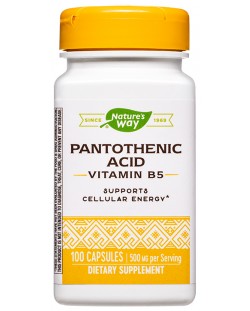 Pantothenic Acid (Vitamin В5), 100 капсули, Nature's Way