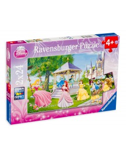 Пъзел Ravensburger от 2 x 24 части - Дисни Принцеси в градината