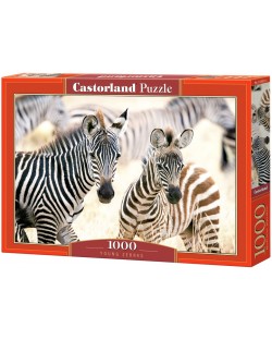 Пъзел Castorland от 1000 части - Млади зебри