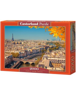 Пъзел Castorland от 2000 части - Париж от птичи поглед