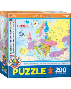 Пъзел Eurographics от 200 части - Карта на Европа