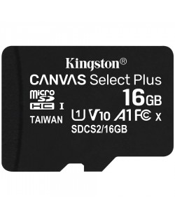 Карта памет Kingston - Canvas Select Plus, 16GB, microSDHC, Class10