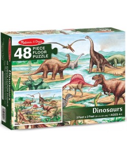 Пъзел за под Melissa & Doug - Динозаври, 48 части