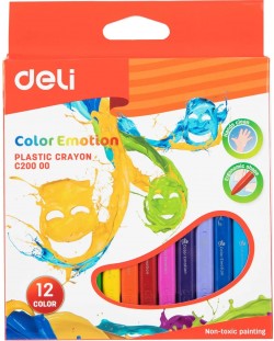 Пастели пластик Deli Color Emotion - EC20000, 12 цвята