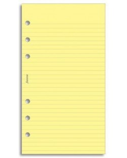 Пълнител за органайзер Filofax - Personal, жълта линирана хартия, 30 листа